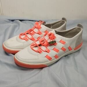 Calvin Klein Tullie Leather Toggle Laces Woven Tennis Shoes Sneakers Size 7.5